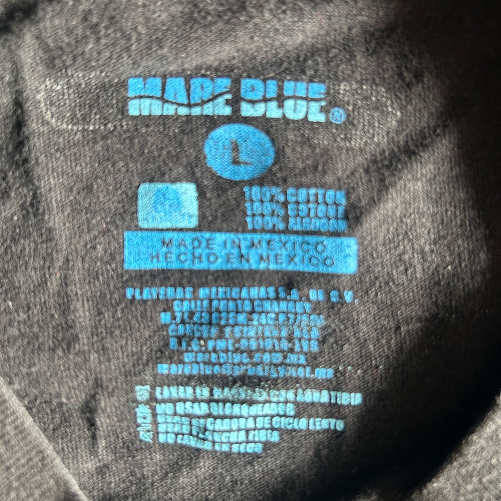 Y2K Vintage Men’s Black Mare Blue Mexico T-Shirt  Large - Picture 2 of 3